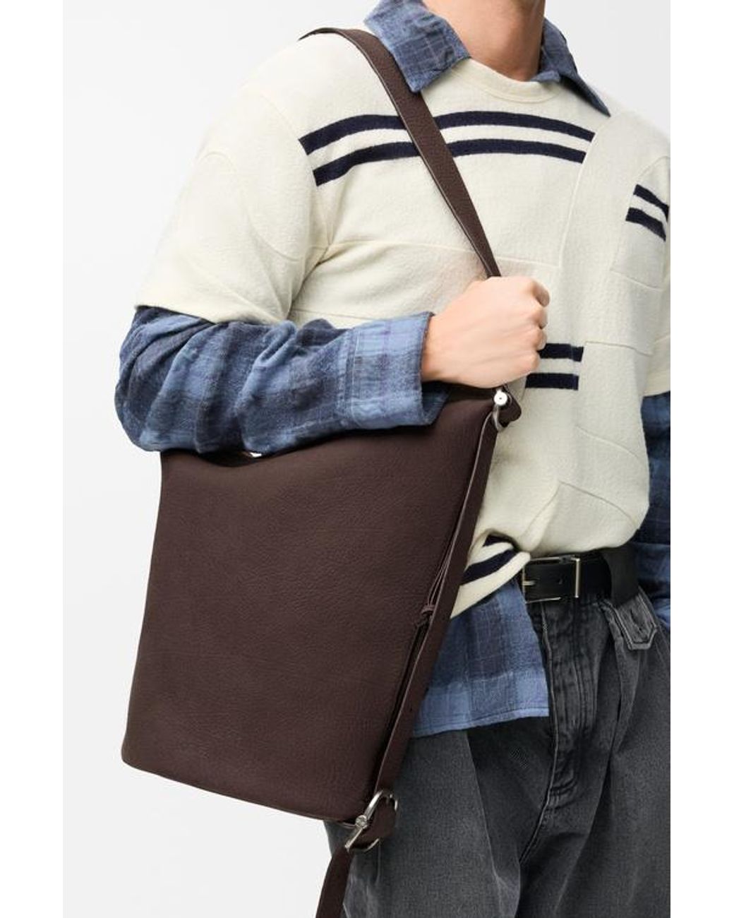Loewe Brown Loop Bucket Bag for men