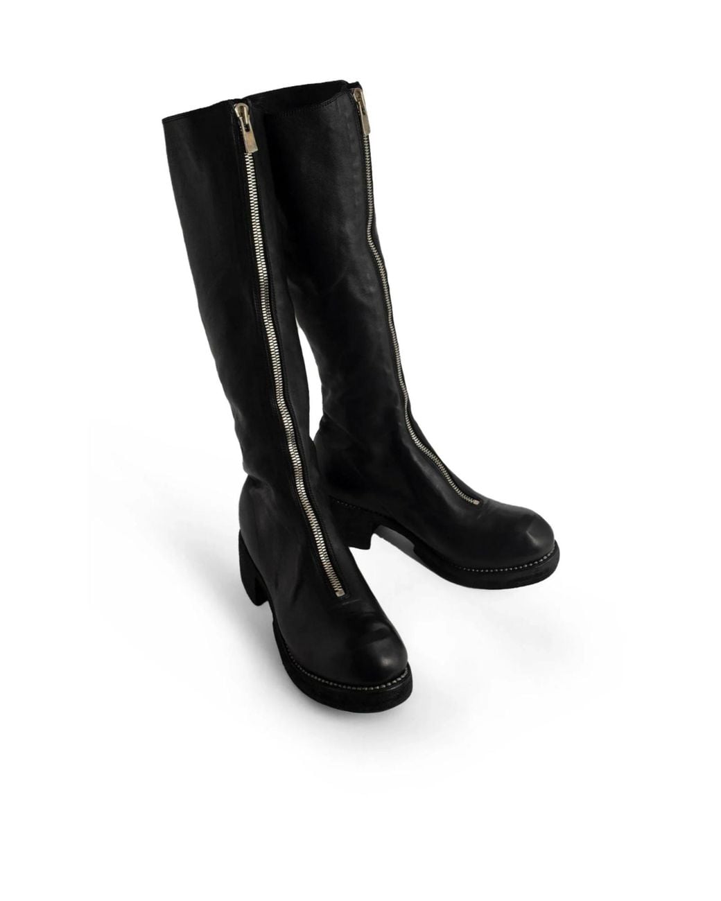 Guidi Black Knee-Length Zipped Boots