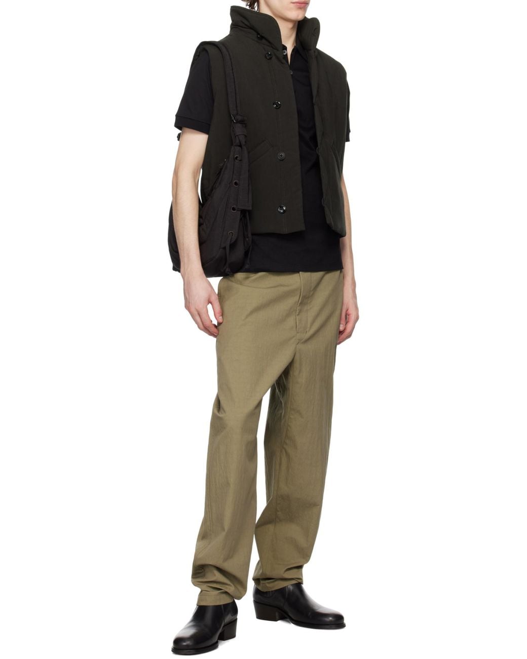 Lemaire Black Small Soft Game Shoulder Bag for men