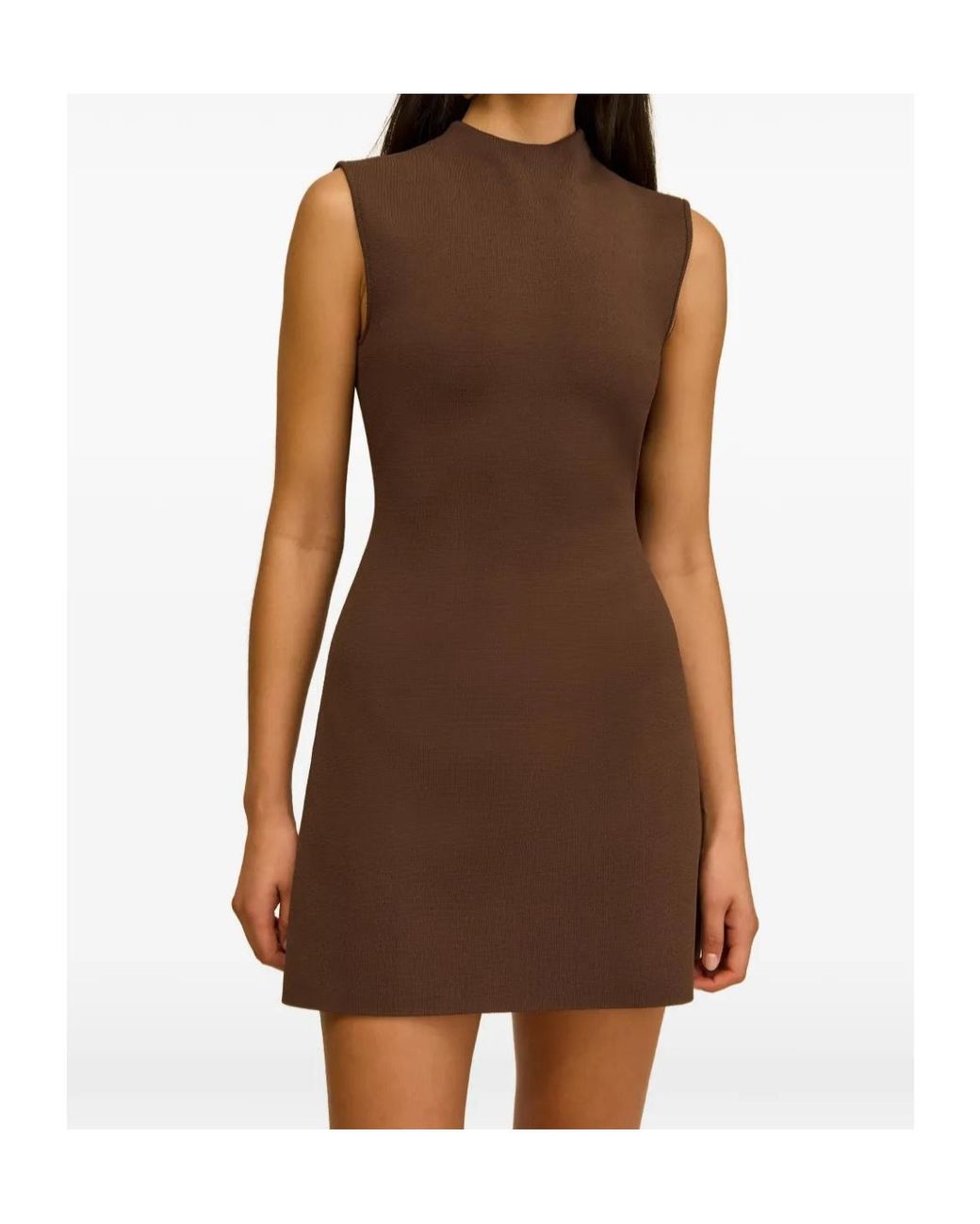Cult Gaia Brown Harlow Knitted Mini Dress