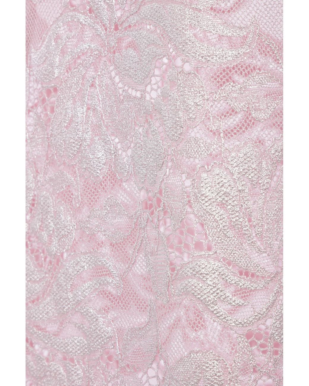 Rabanne Pink Scalloped Edge Midi Lace Skirt