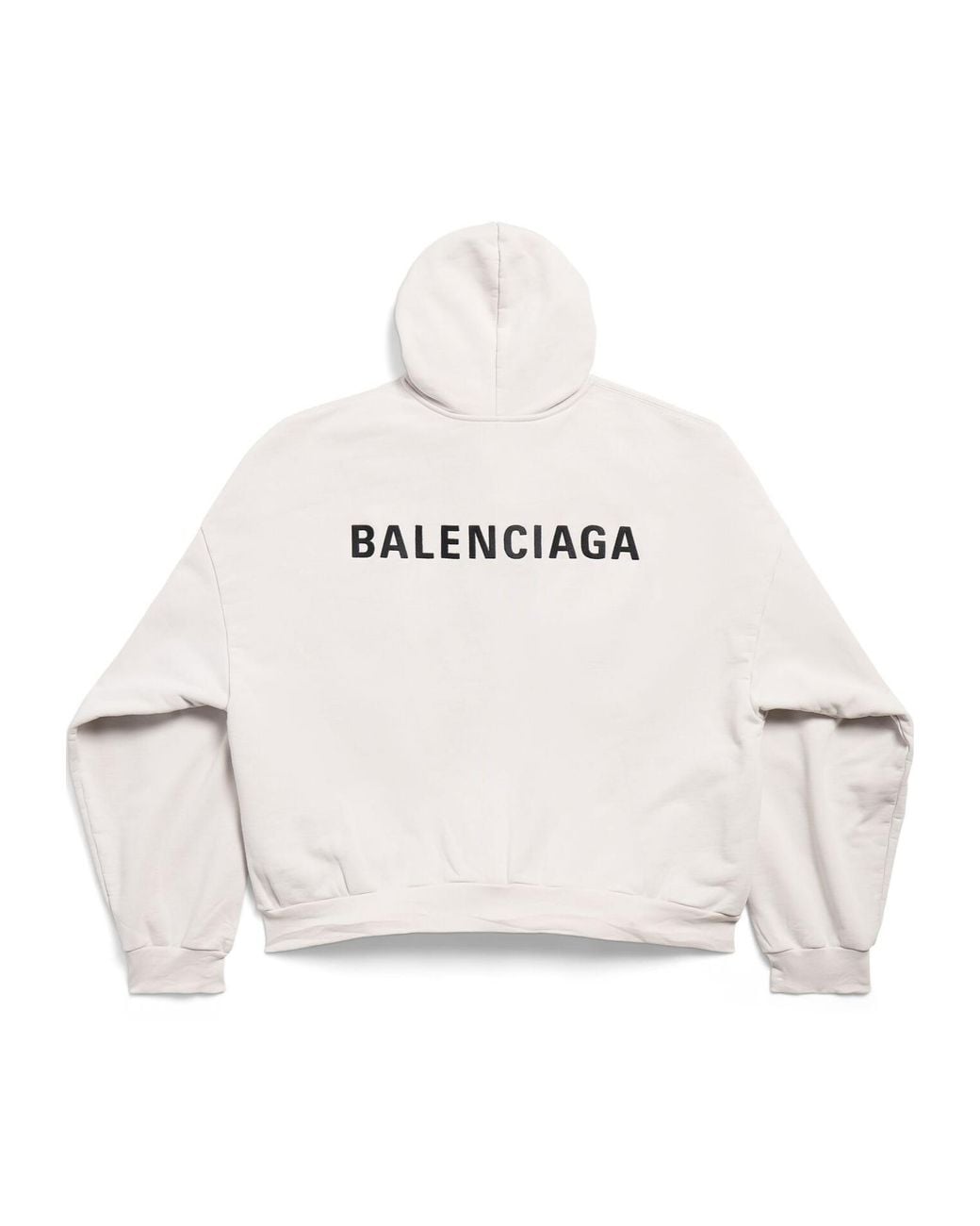 Balenciaga White Logo Printed Polo Hoodie for men