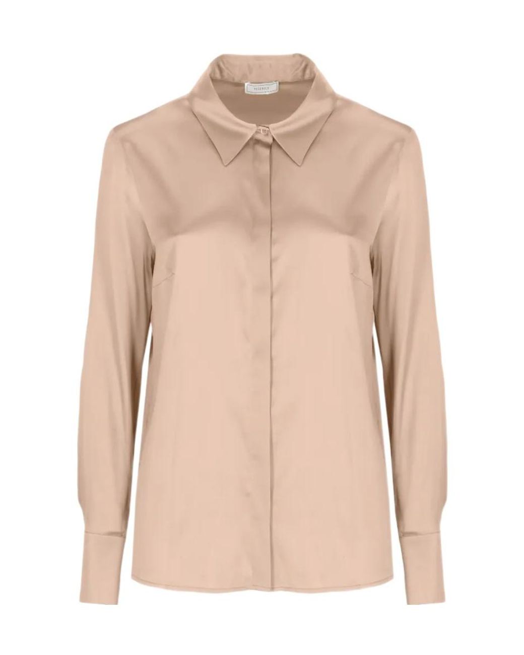 Peserico Natural Concealed Placket Silk Shirt