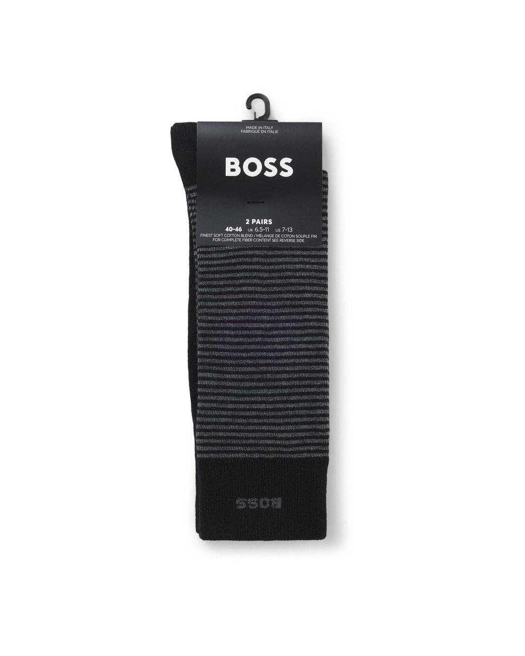 Boss Blue Striped Long Breathable Pure Cotton Socks for men