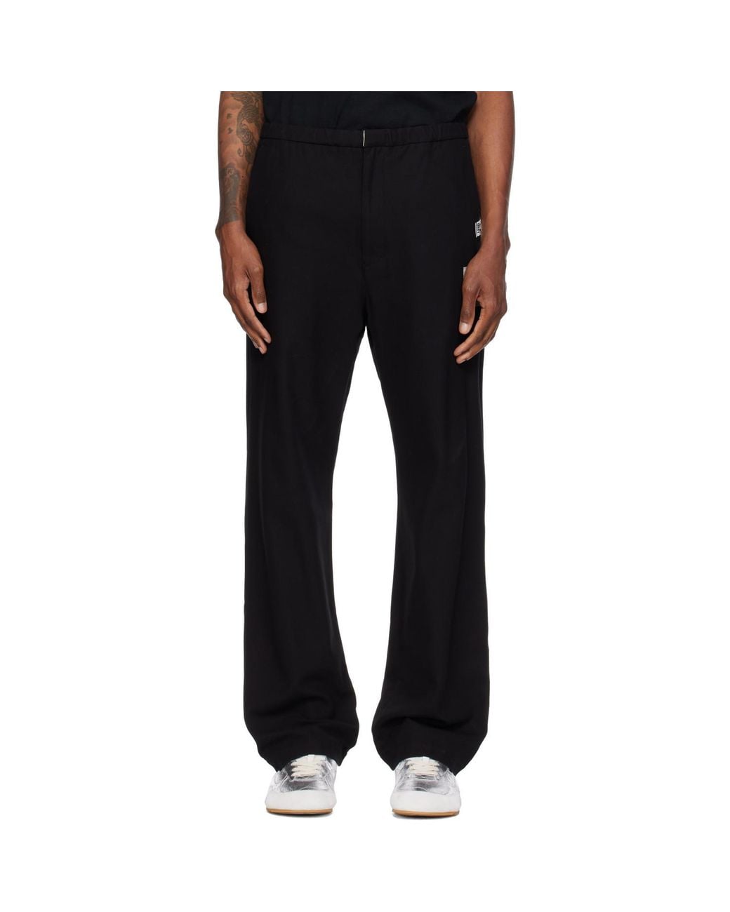 Maison Mihara Yasuhiro Black Twill Flare Pants for men
