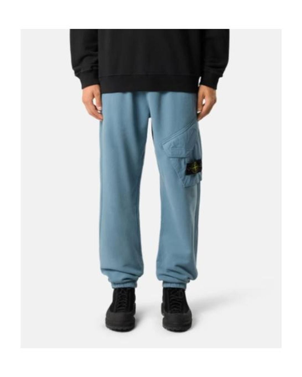 Stone Island Blue Regular-Fit Joggers With Elasticated Cuffs for men