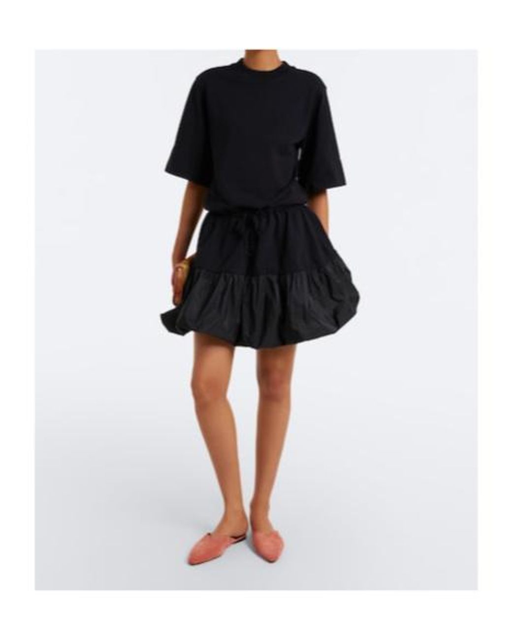 Patou Black Faille-Trimmed Cotton Minidress