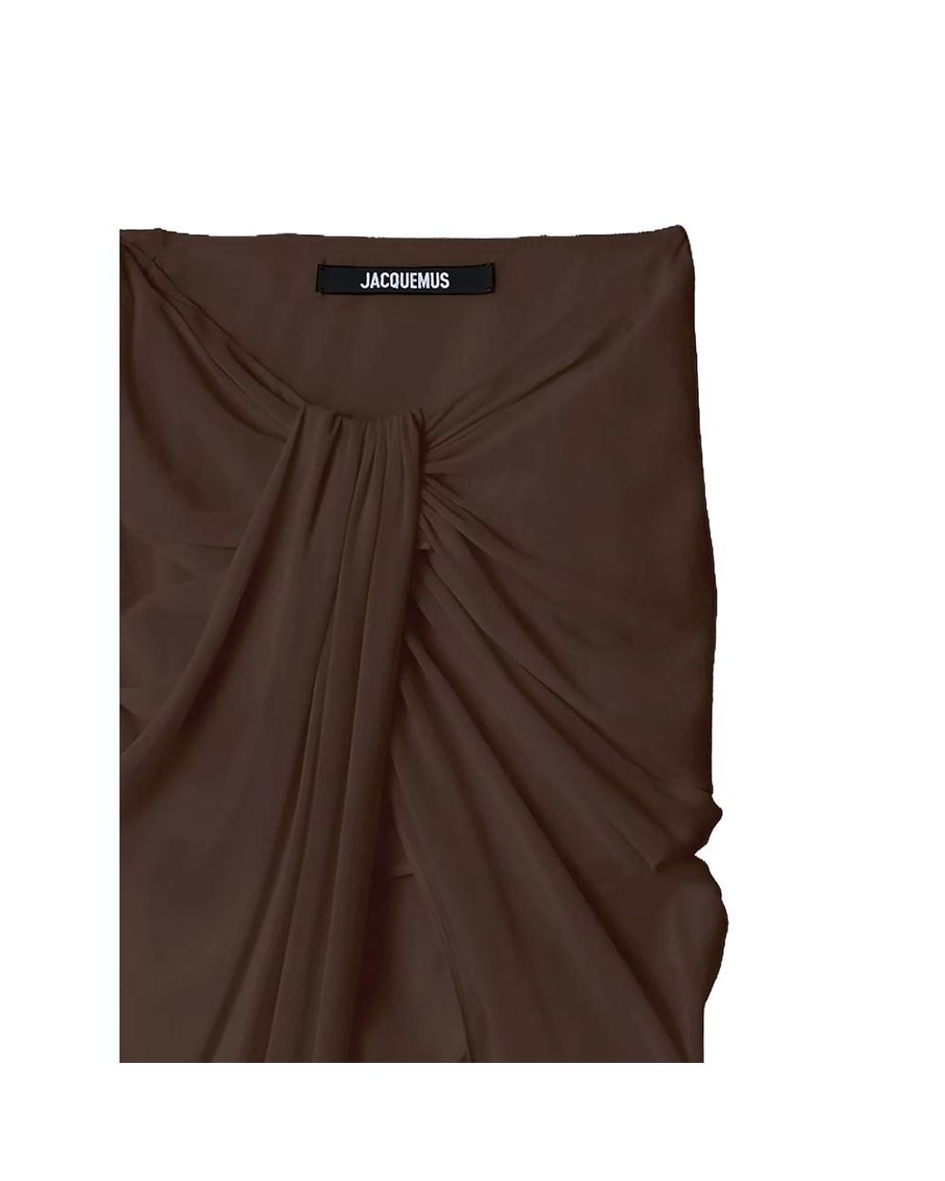 Jacquemus Brown The Paréo Draped Asymmetric Hem Skirt