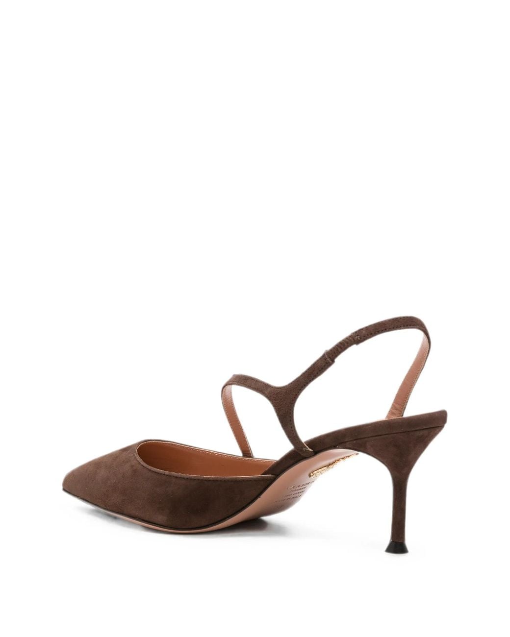 Aquazzura Brown Pointed-Toe Slingback High Heels