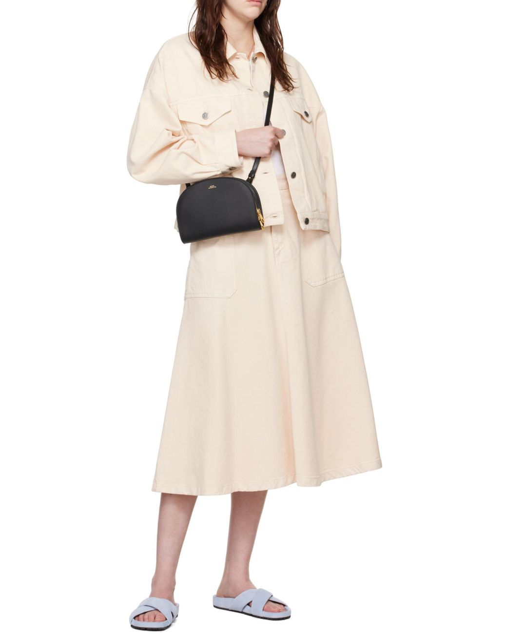 A.P.C. Black Demi Lune Clutch Bag