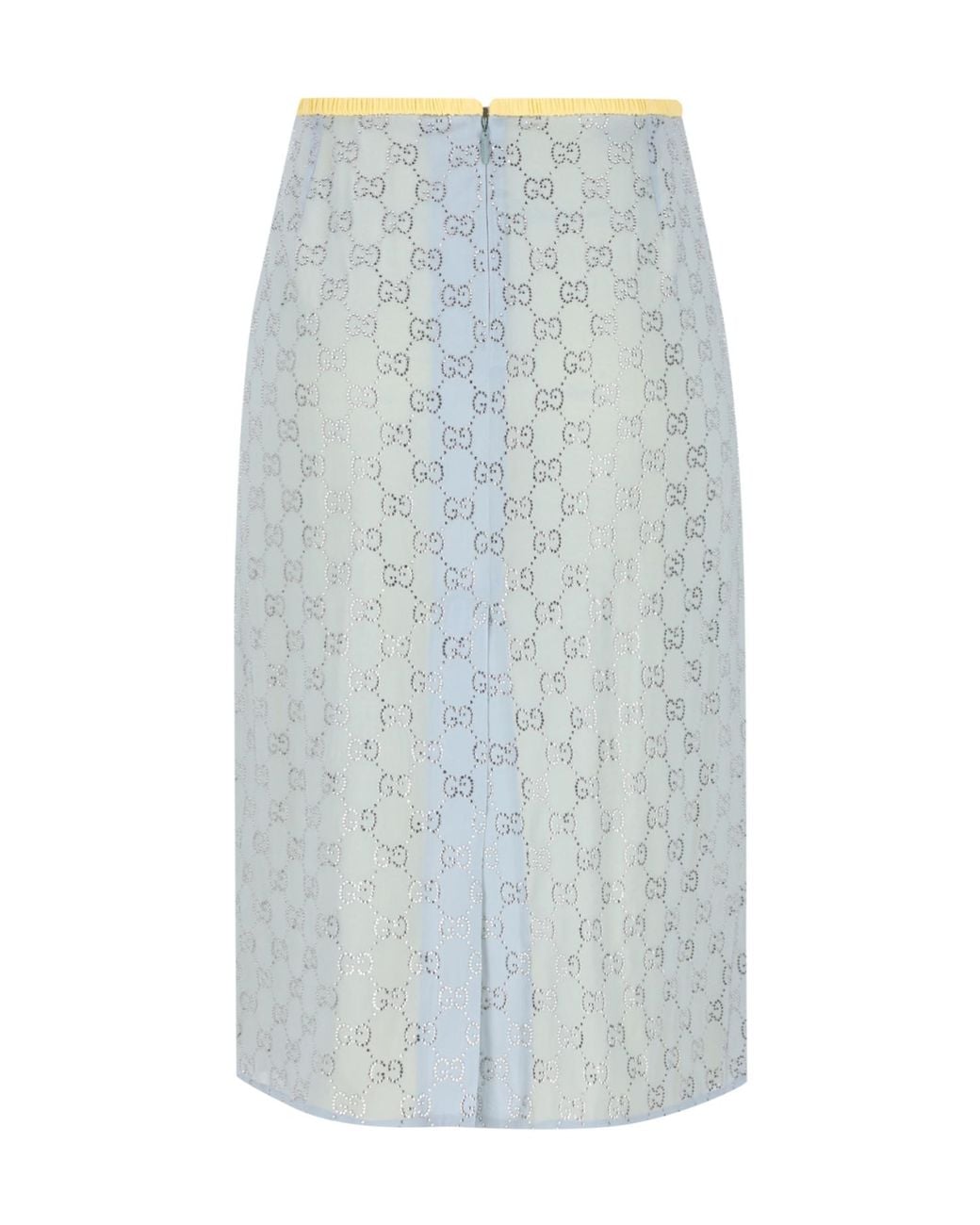 Gucci Gray Monogrammed Embellished Skirt