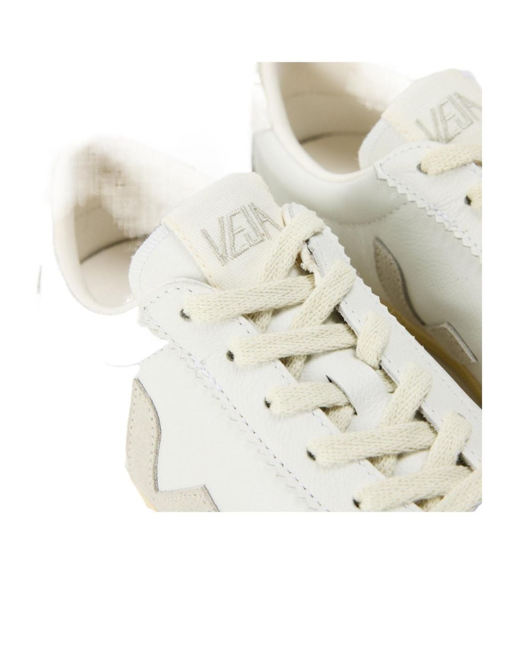 Veja White Lowtop Mixedmaterial Sneakers