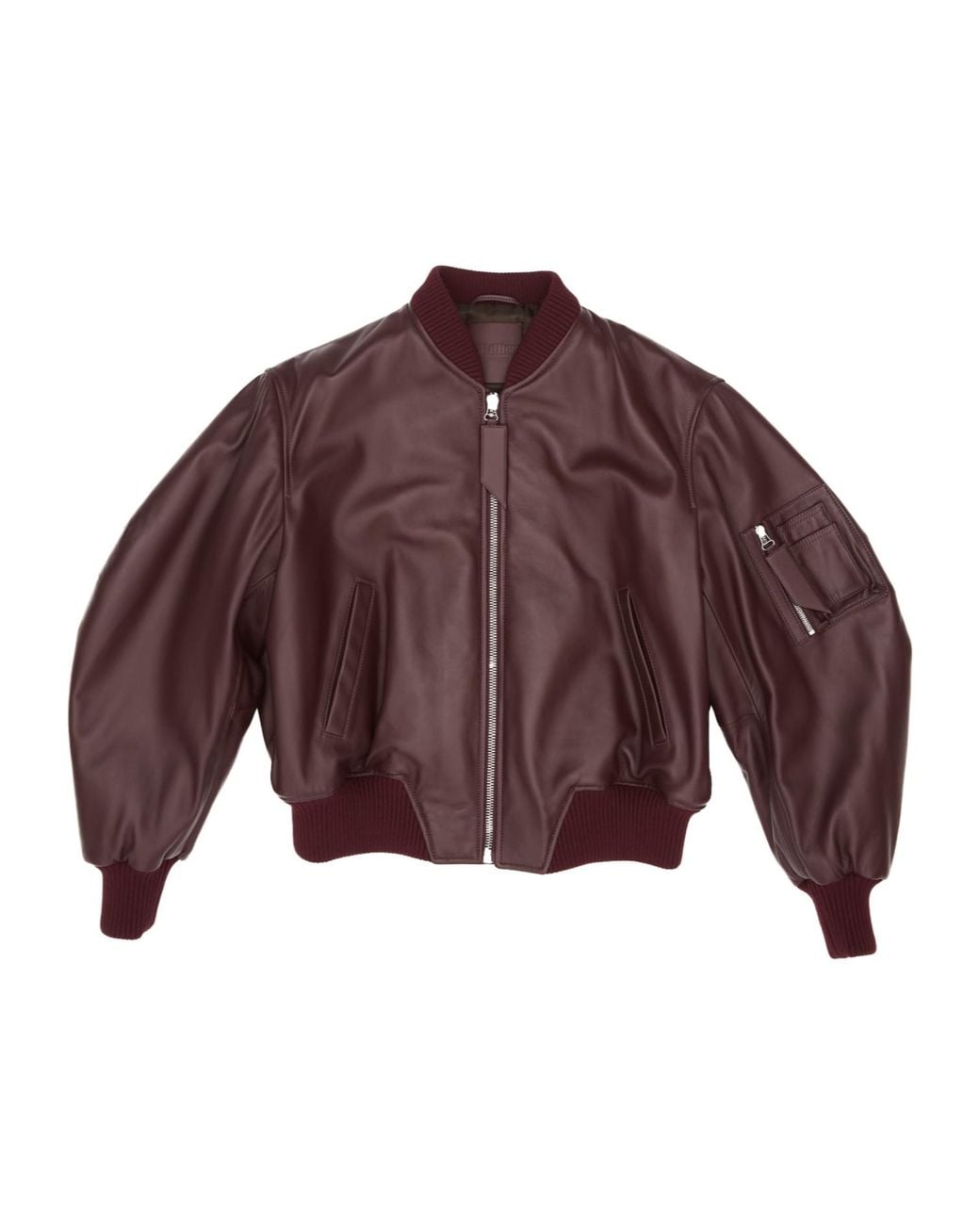 The Attico Red The Oversized Leather Bomber Jacket