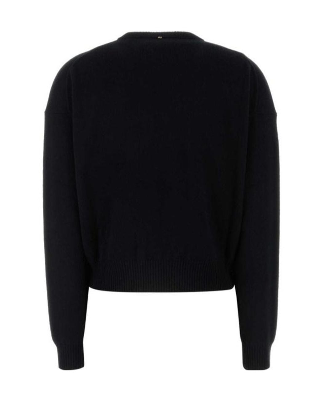 Sportmax Black Polis V-Neck Long-Sleeved Jumper