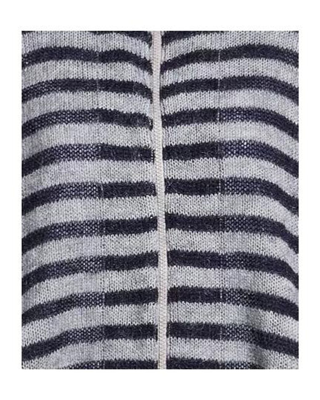 Brunello Cucinelli Blue Striped Knit Hooded Jacket