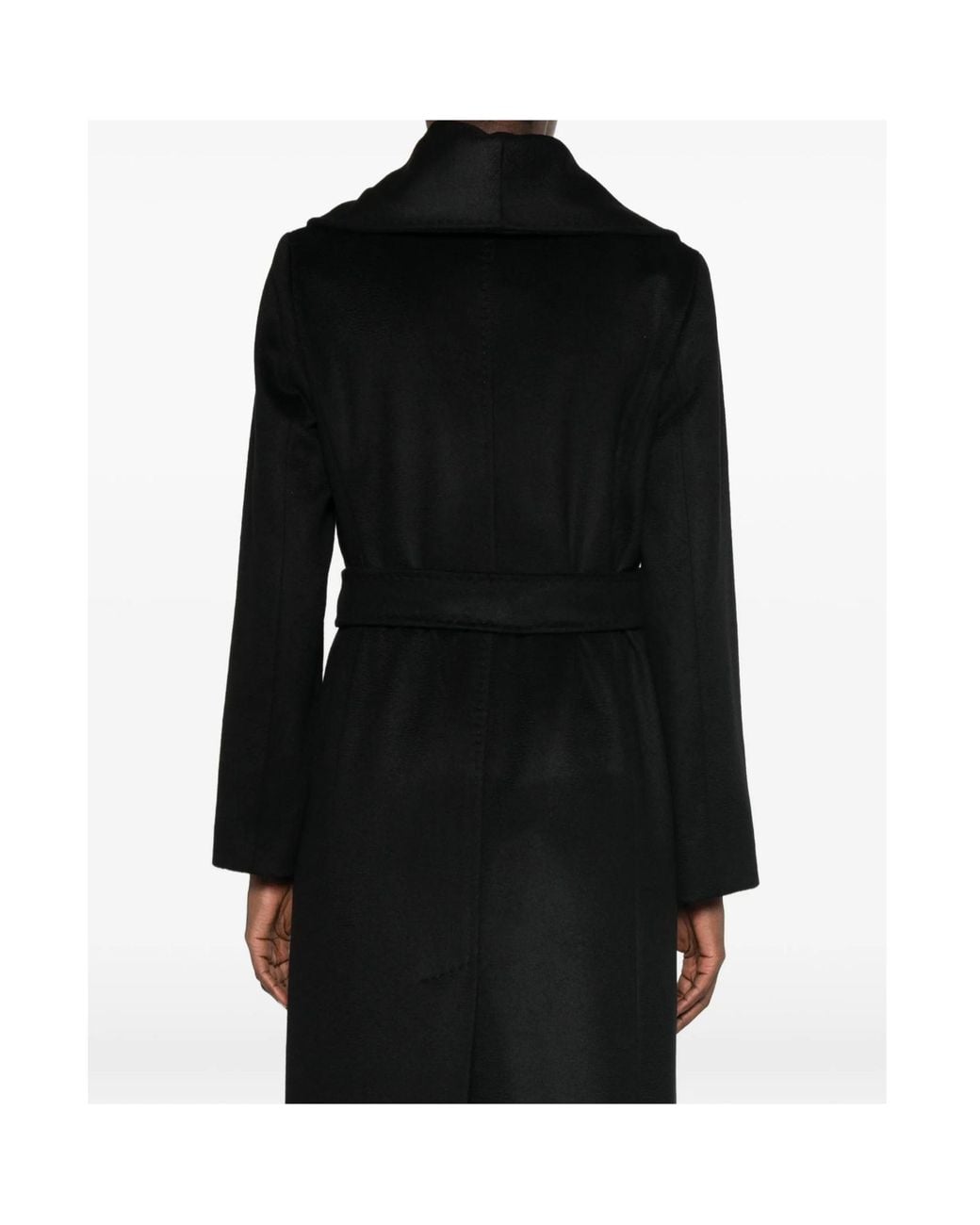 Max Mara Black Collared Long-Sleeved Coat