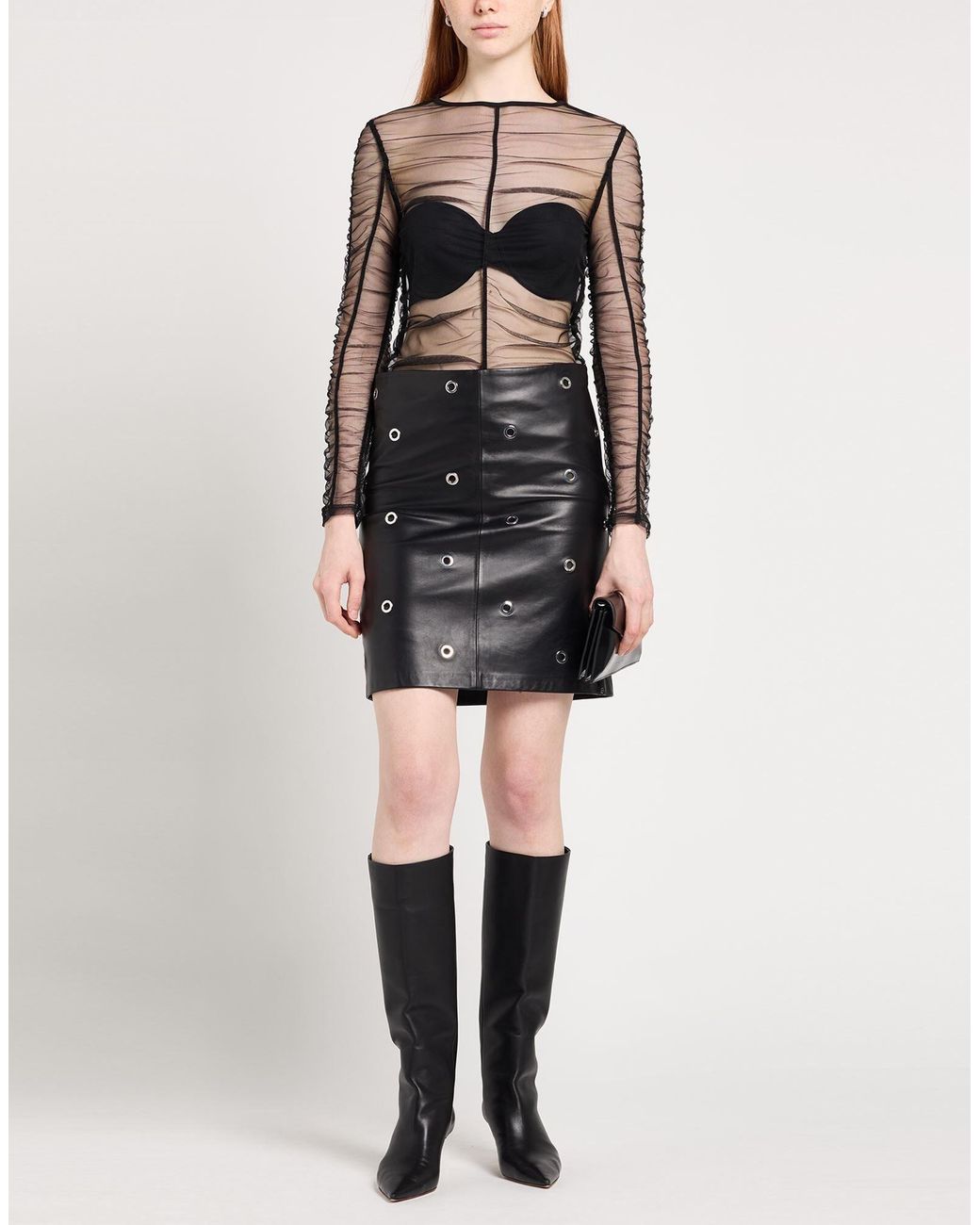 Sportmax Black Solid-Colored Pencil Skirt