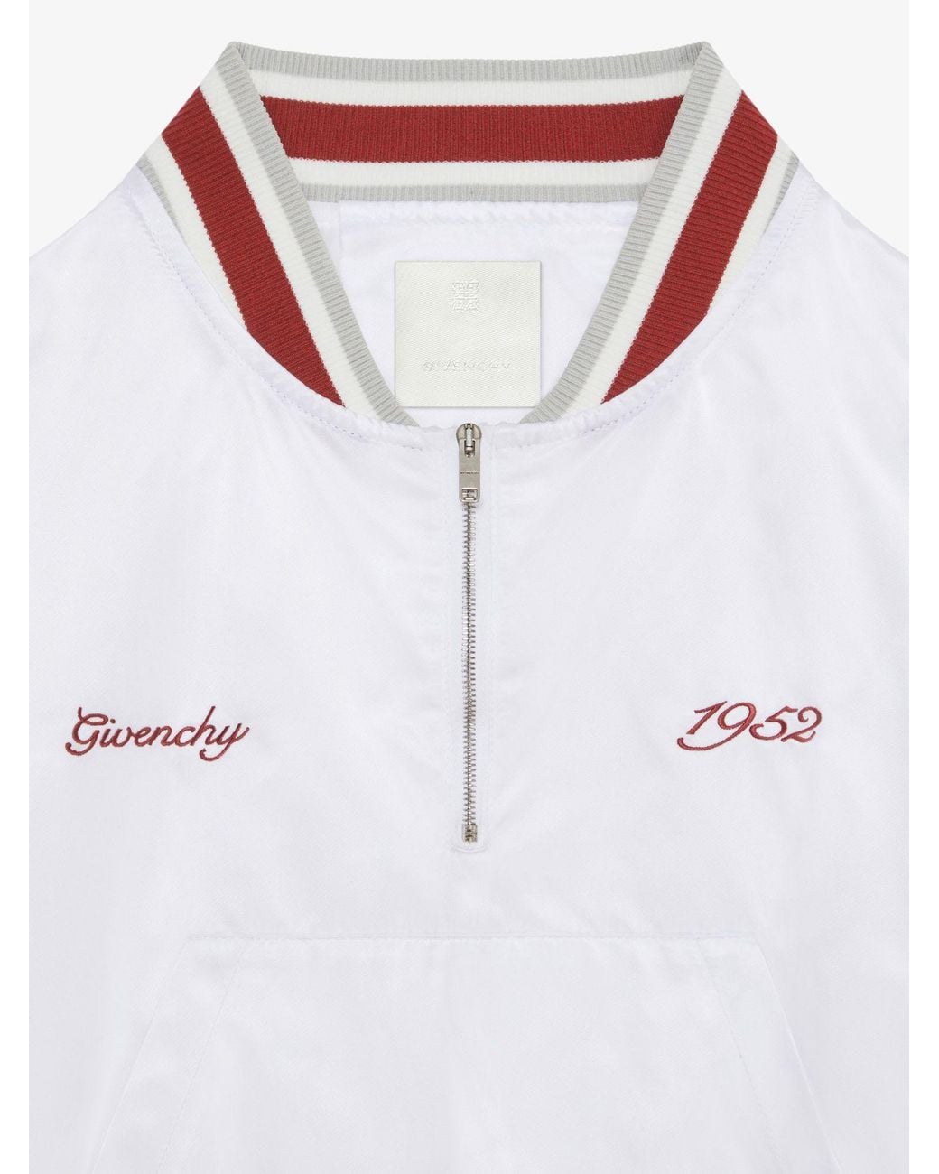 Givenchy White Shiny Pull-Over Bomber Jacket for men