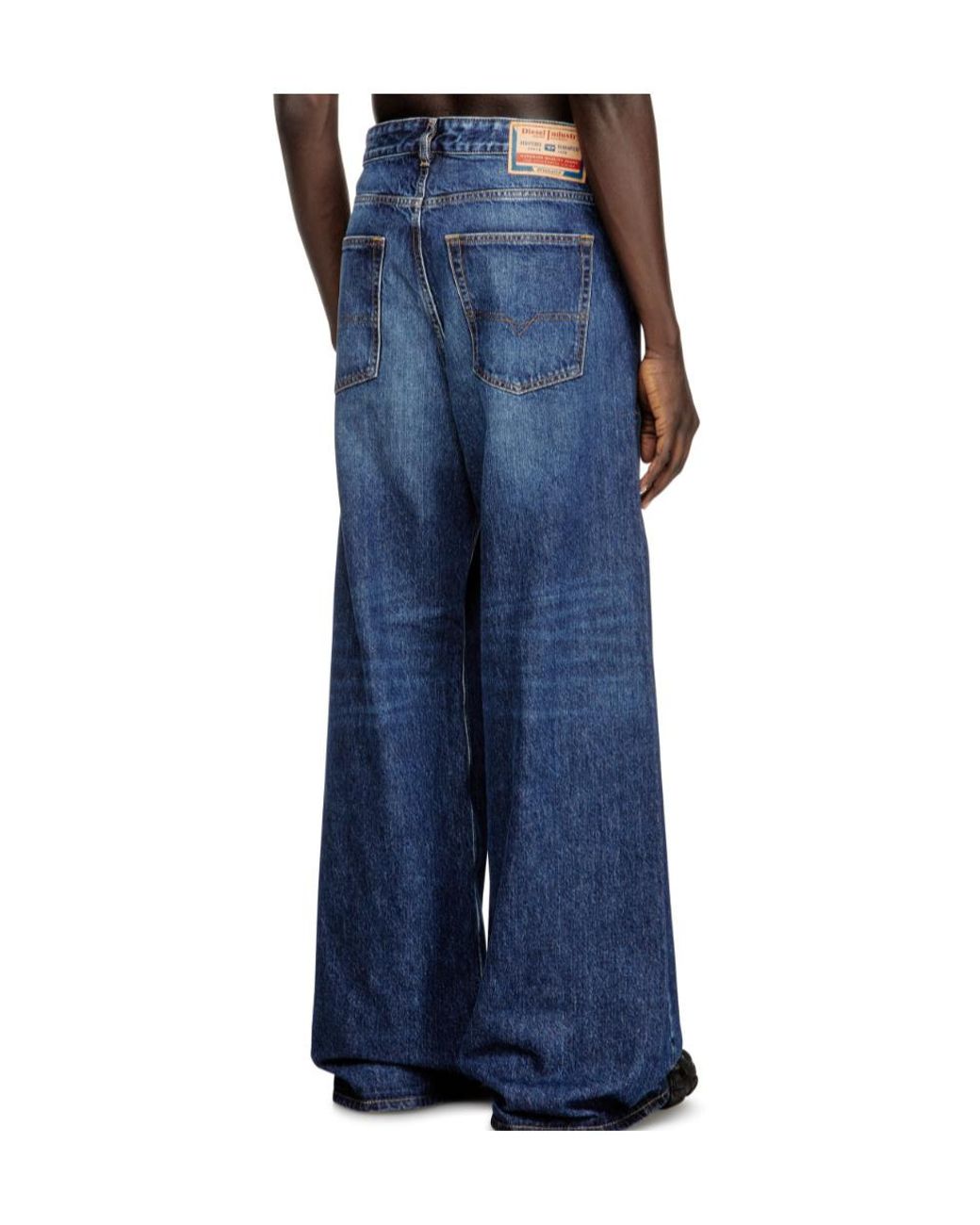 DIESEL Blue D-Rise Wide Leg Jeans for men