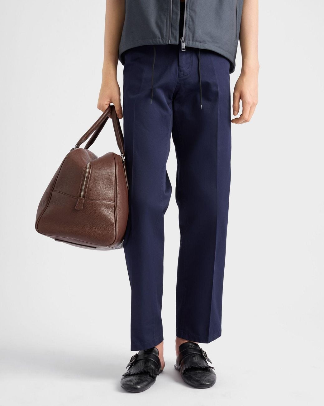 Prada Blue Tapered Chino Pants for men