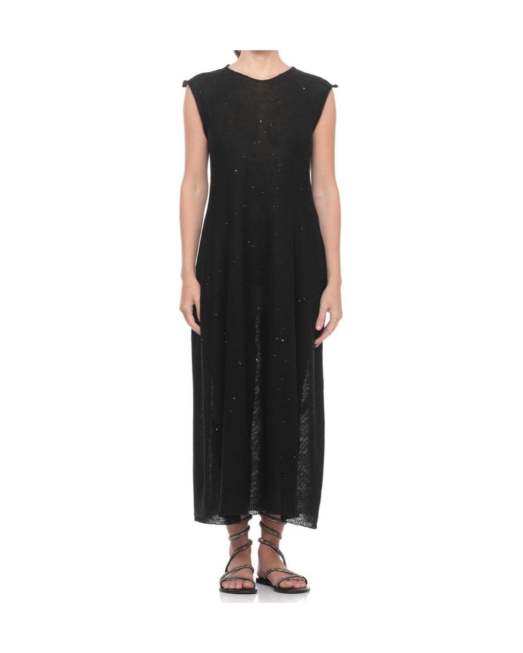 Antonelli Black Dafne Sequined Knitted Dress