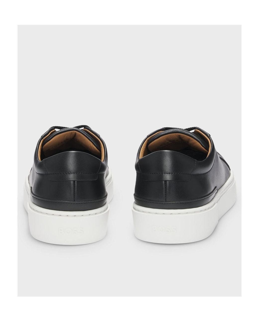 Boss Black Leather Sneakers for men