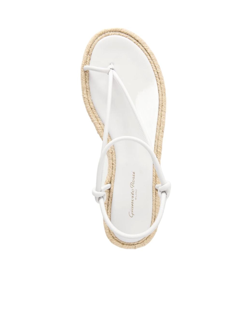 Gianvito Rossi White Leather Espadrille Sandals