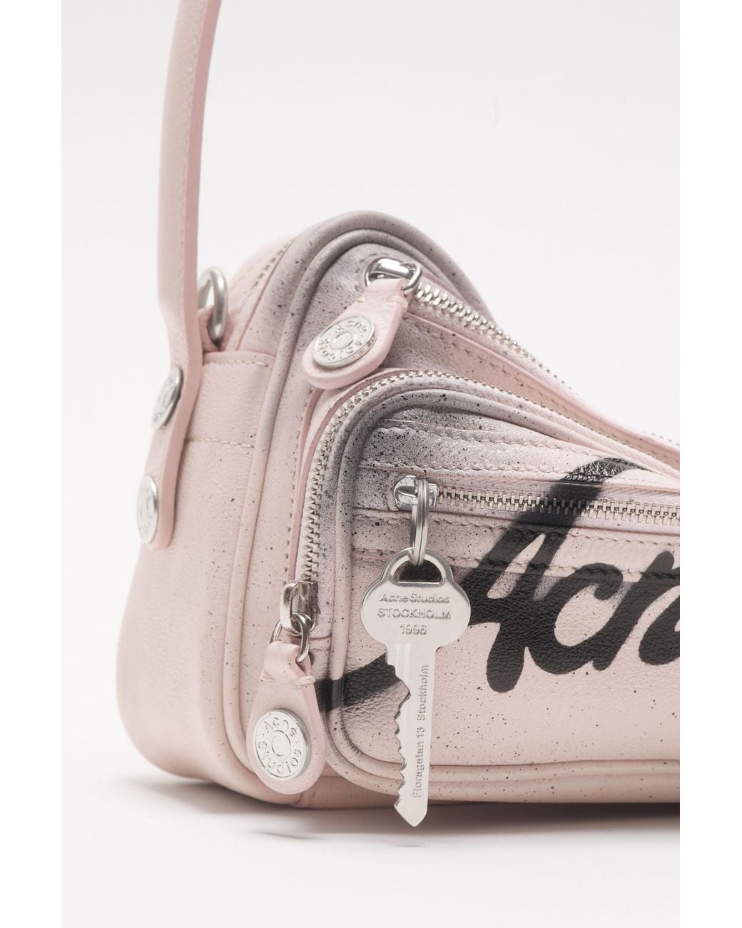 Acne Gray Logo-Print Shoulder Bag for men