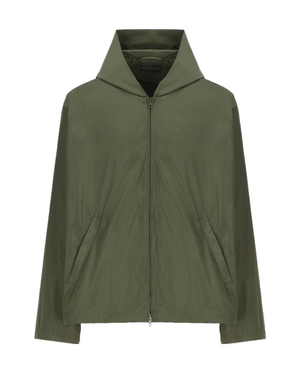 Balenciaga Green Logo Printed Hooded Jacket for men