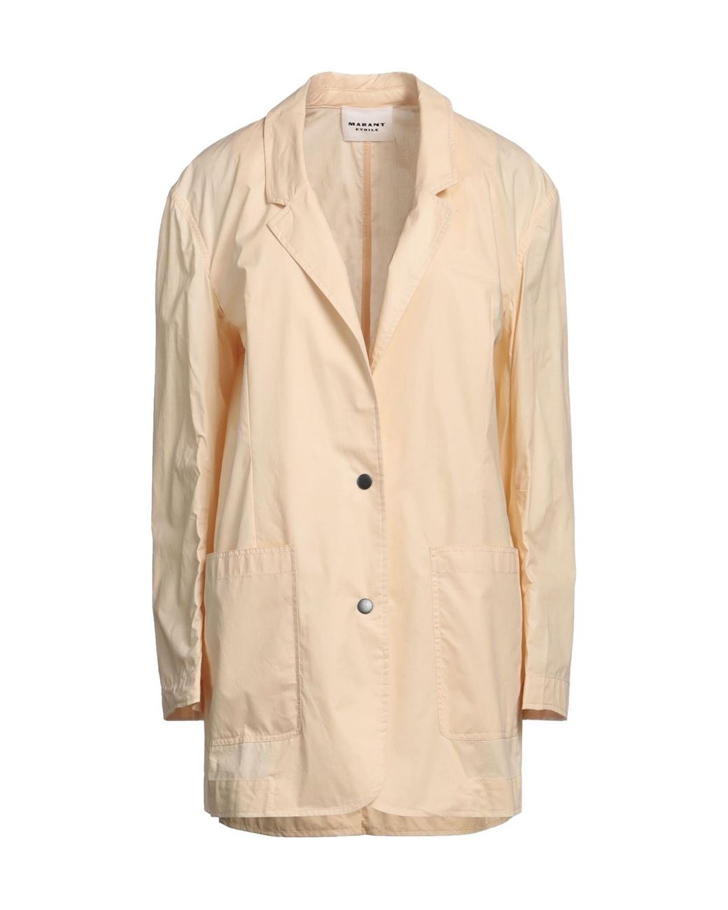 Isabel Marant Natural Solid Color Single-Breasted Long-Sleeve Coat