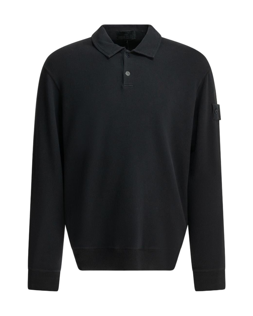 Stone Island Black Long-Sleeve Polo Shirt for men