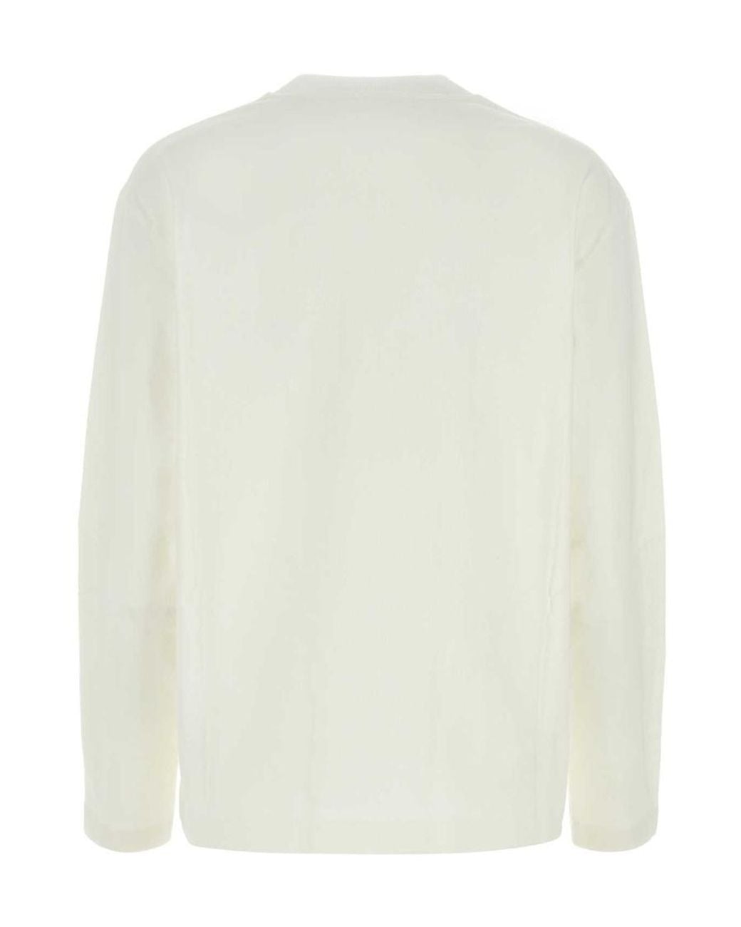 Jil Sander White Logo Printed Long-Sleeved T-Shirt