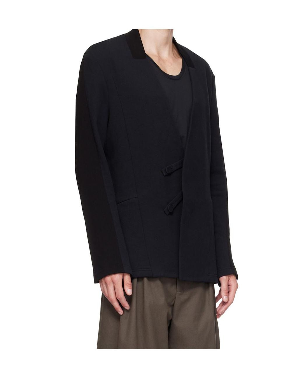 Kiko Kostadinov Black Patchwork Design Suit Jacket for men