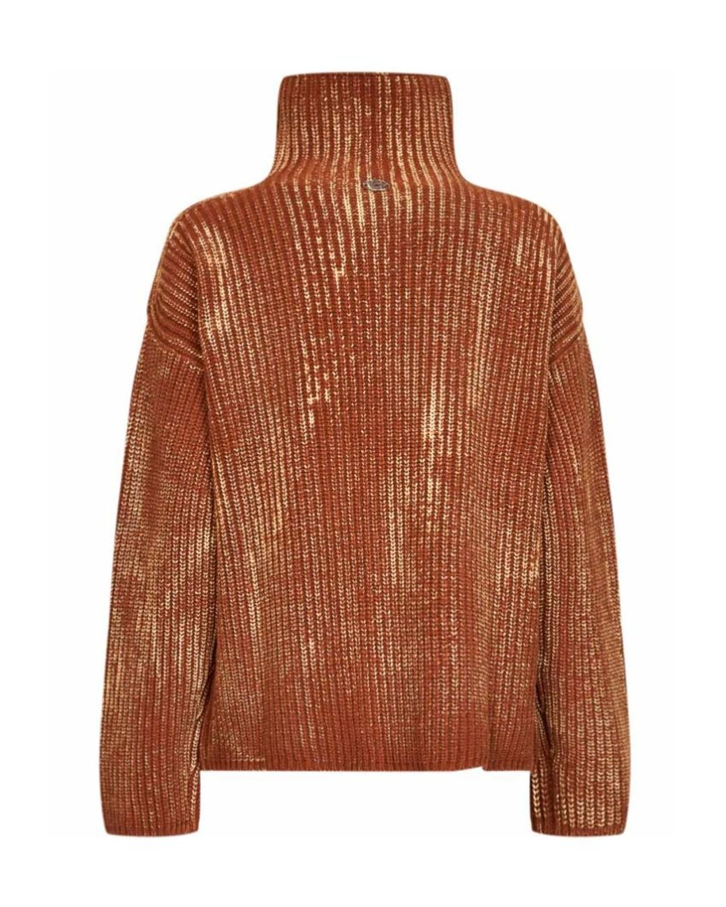 DIESEL Brown Amet Ribbed Turtleneck Jumper