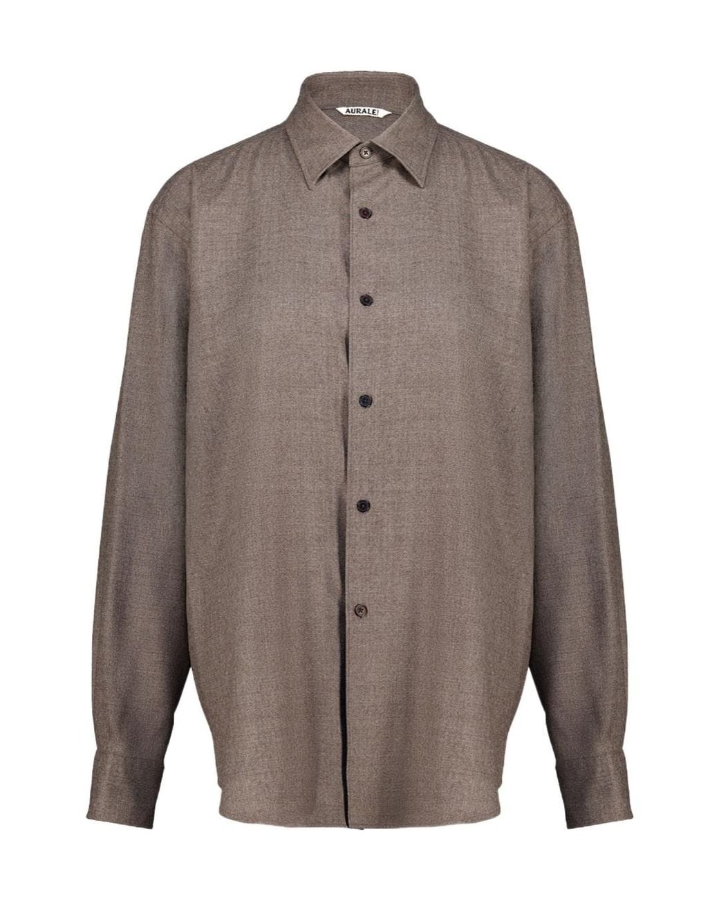 Auralee Gray Long-Sleeved Shirt