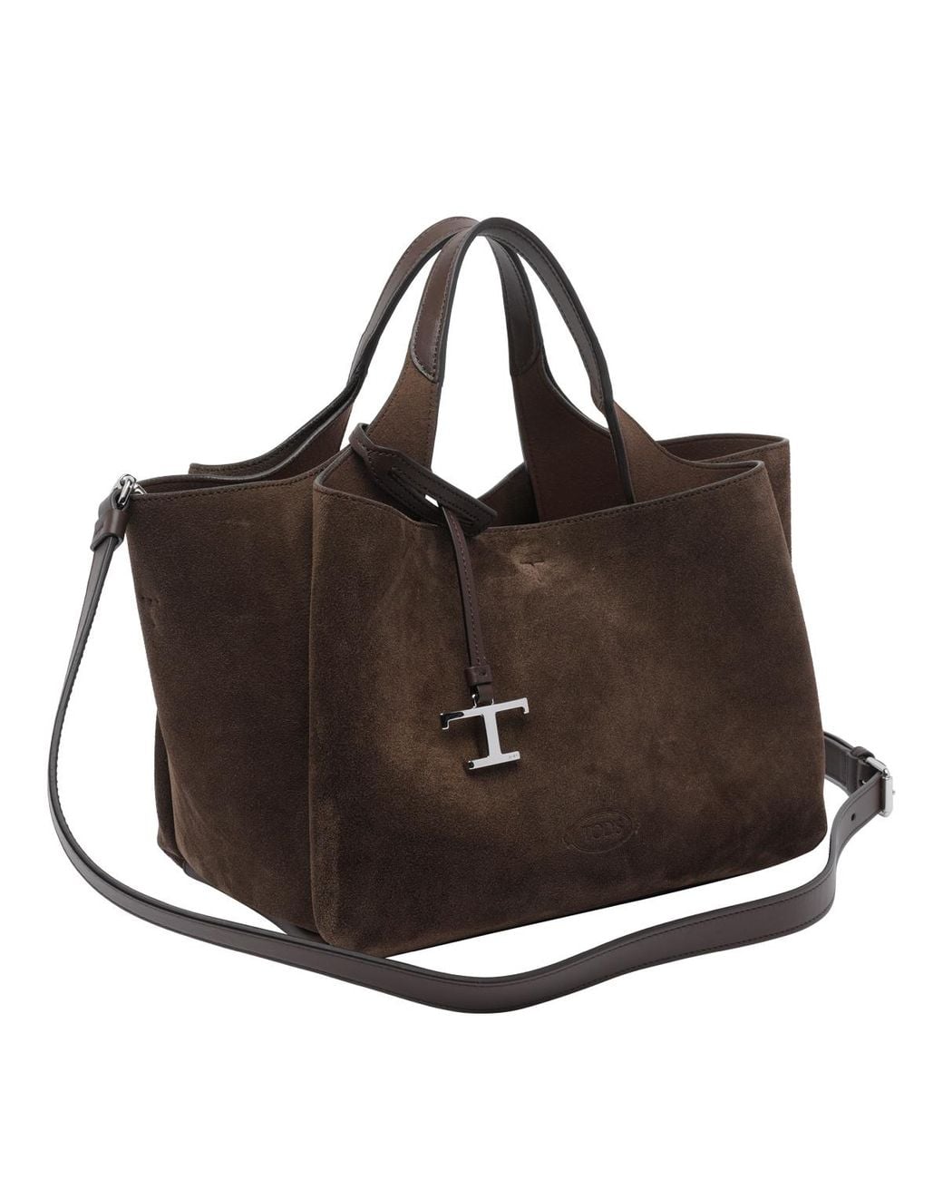 Tod's Brown Logo-Charm Tote Bag