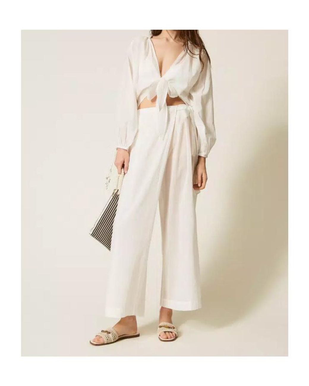 Twinset White Tie-Detail Shirt