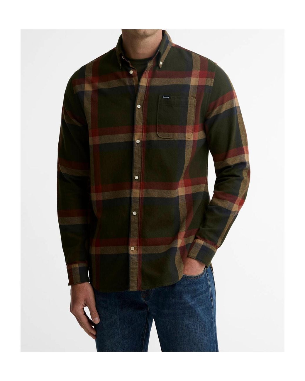 Barbour Green Check Button-Down Shirt for men