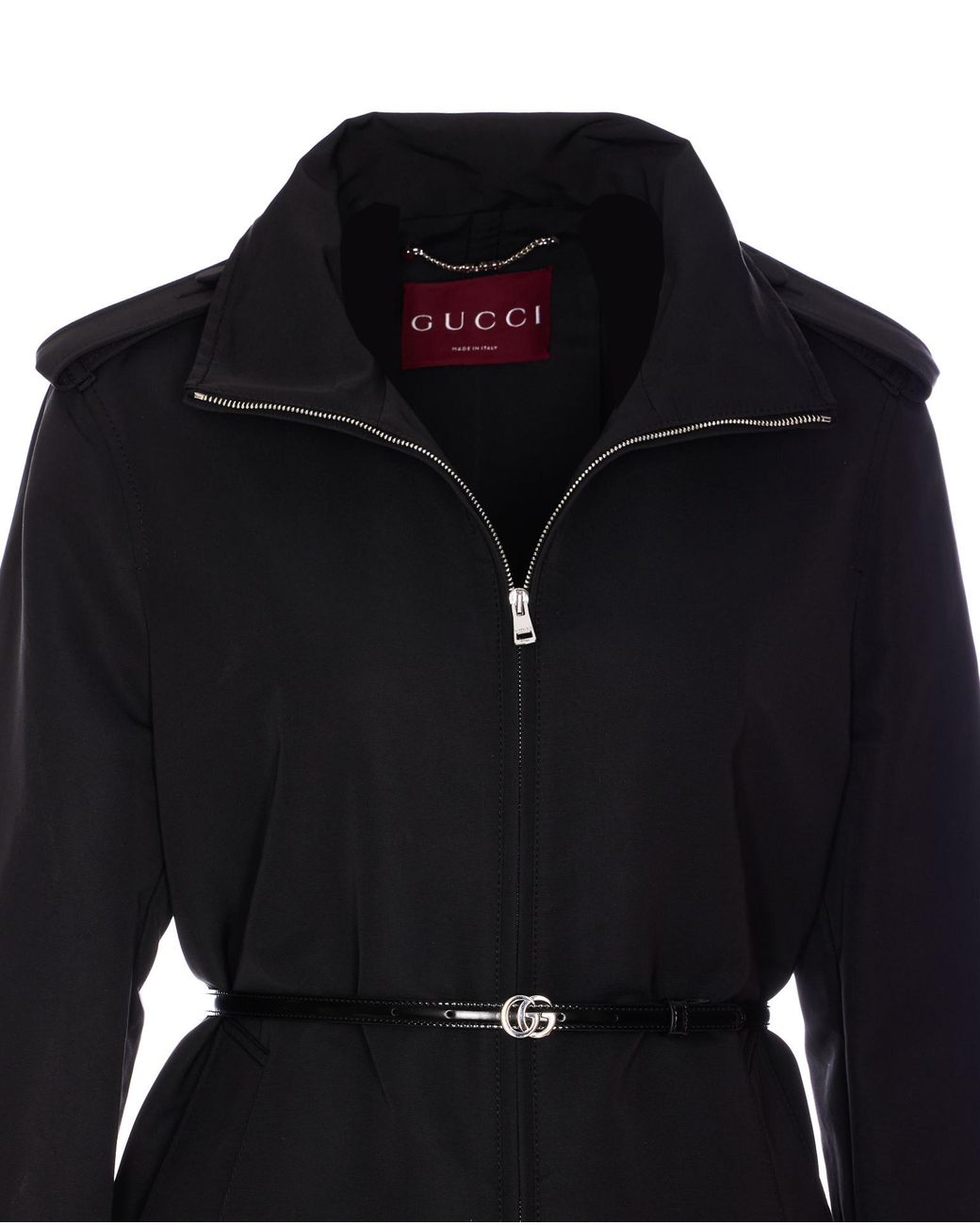 Gucci Black Nylon Faille Coat, Ready-To-Wear