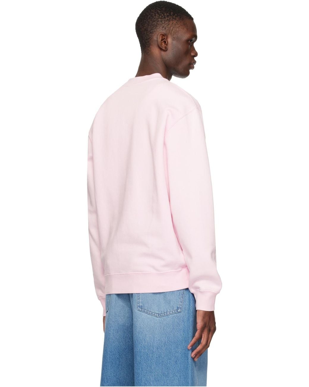 Jacquemus Pink Logo Patch Crewneck Sweatshirt for men