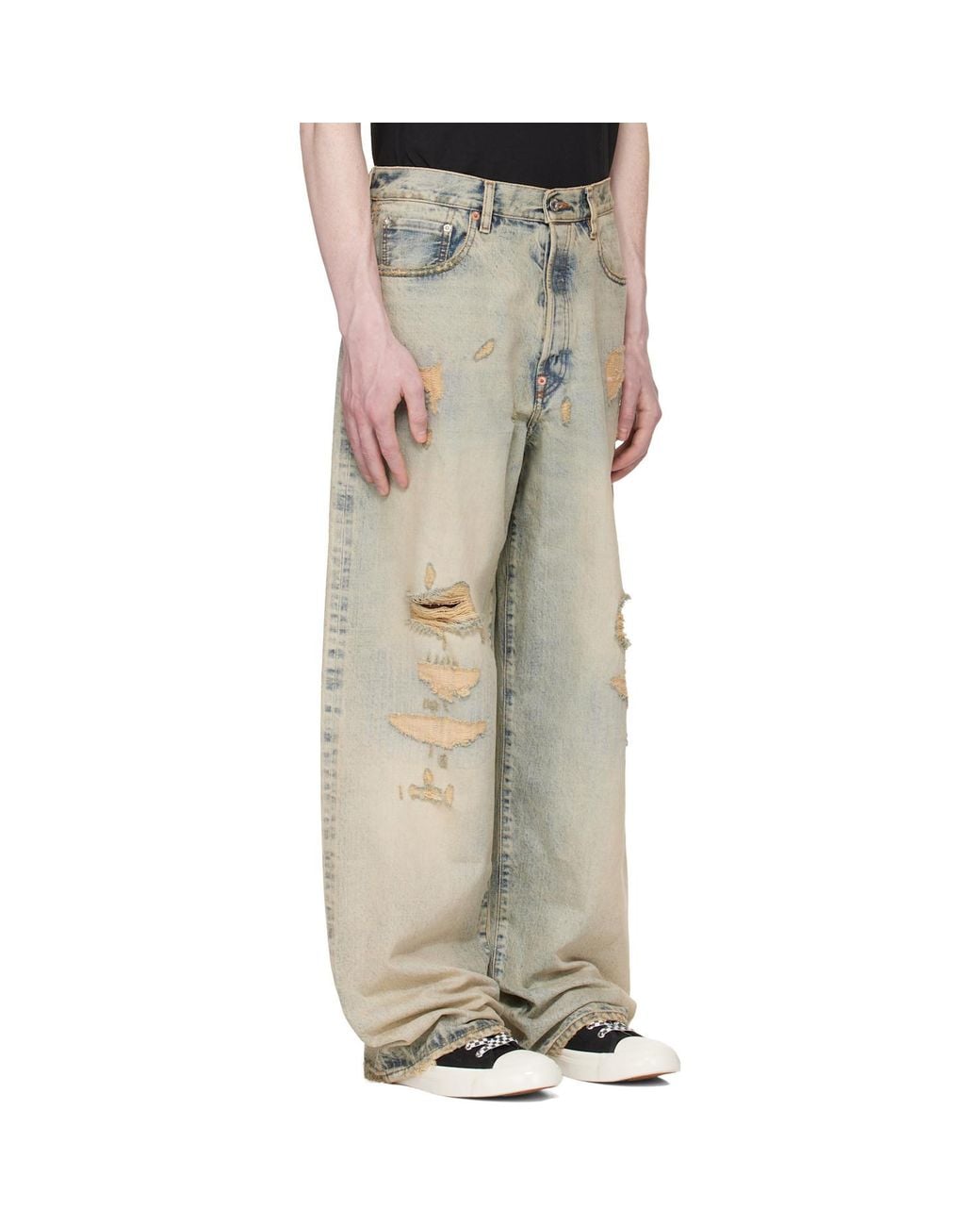 KENZO Green Turn Up Wide Fit Jeans for men
