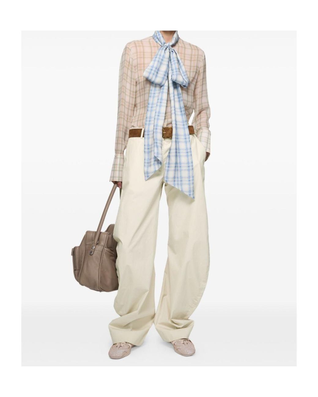 Acne Natural Barrel-Leg Pants