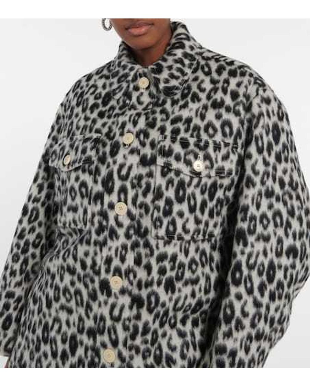 Isabel Marant White Odelino Leopard-Print Virgin Wool Jacket