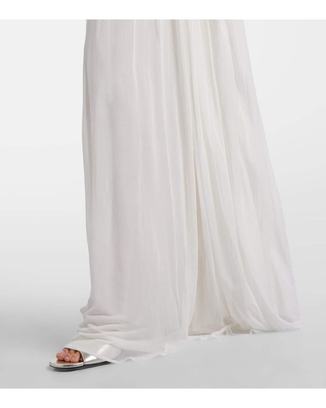 TOVE White Lyla Draped Jersey Gown