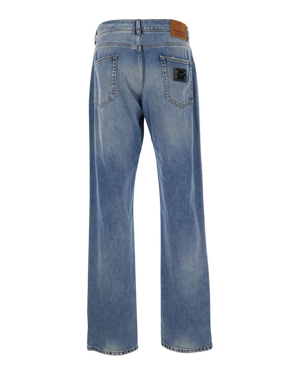Dolce & Gabbana Blue Straight Leg Jeans for men