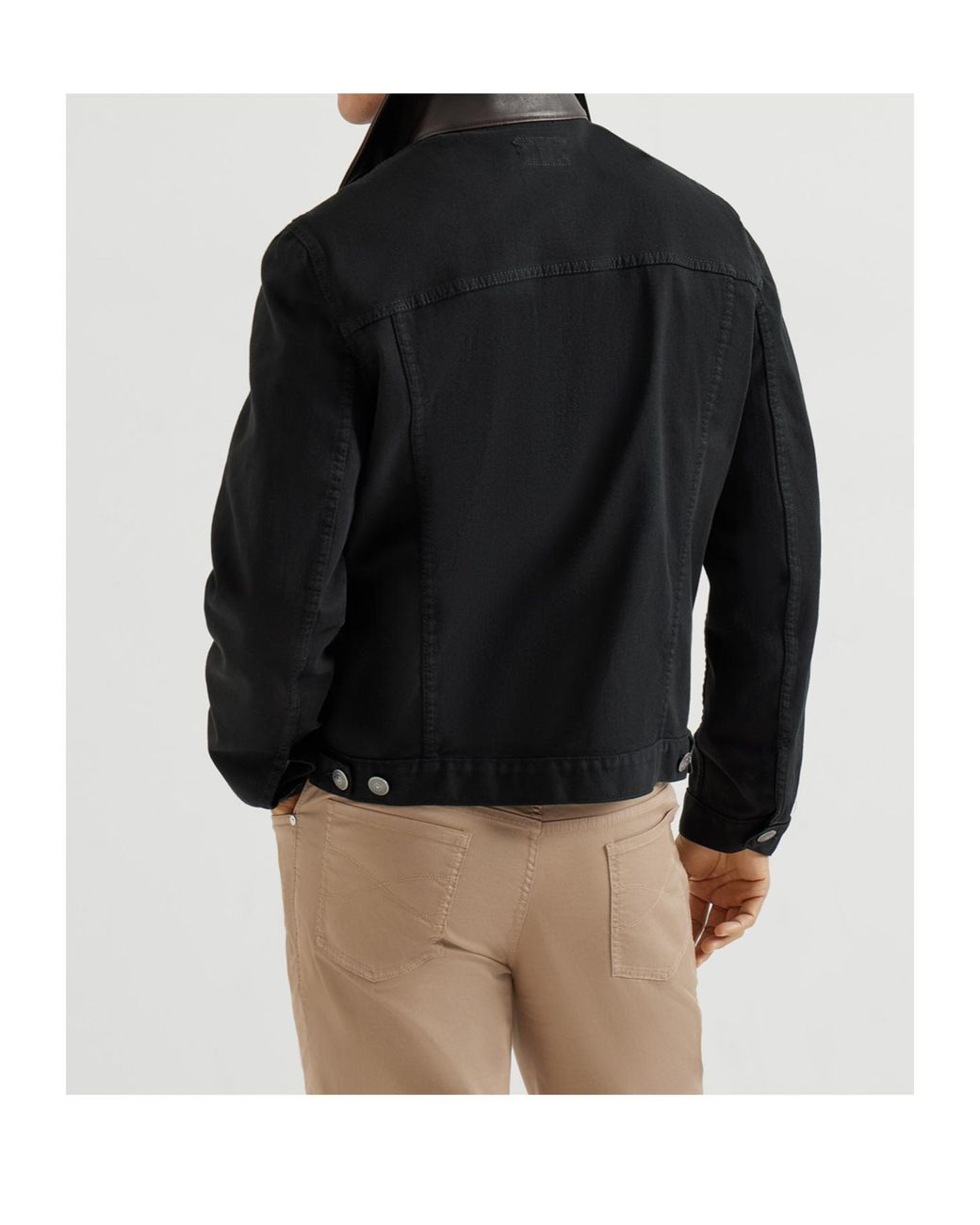Brunello Cucinelli Black Garment-Dyed Outerwear Jacket for men