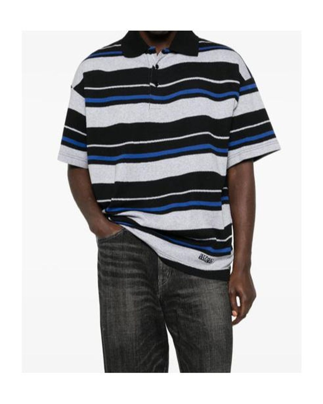 Napapijri Blue Striped Polo Shirt for men