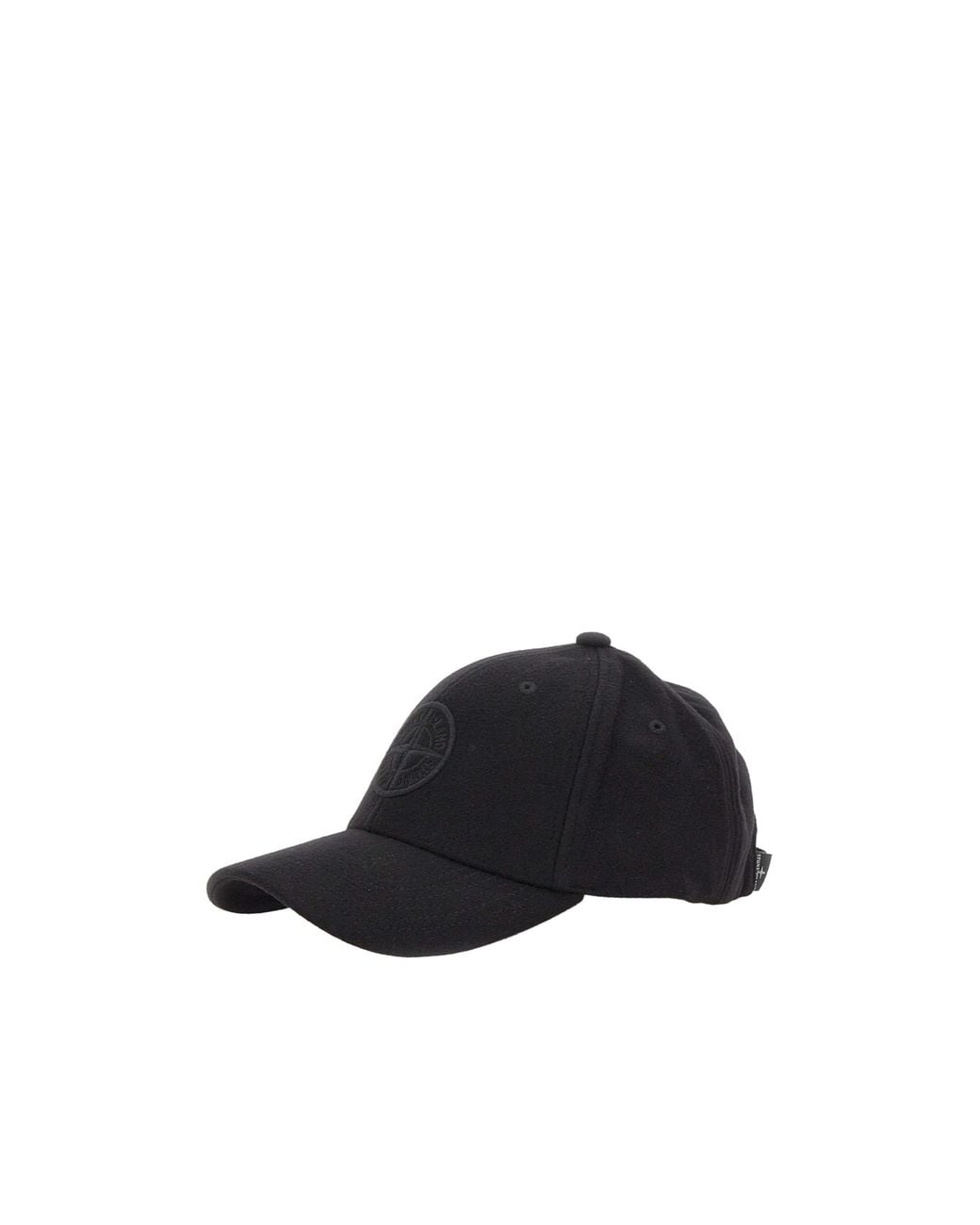 Stone Island Black Compass Embroidered Curved Peak Cap for men