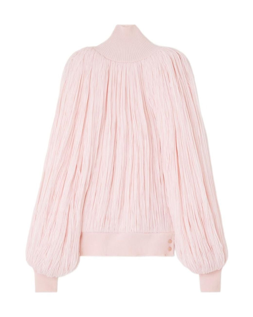 Alaïa Pink Fringed Turtleneck Sweater