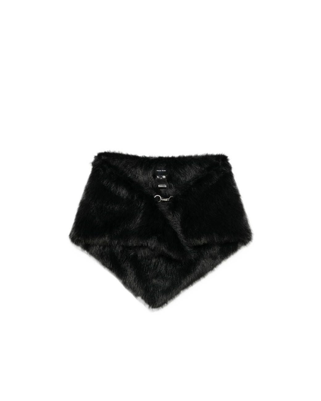Simone Rocha Black Faux-Fur Lobster-Clasp Scarf